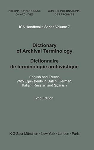 9783598202797: Dictionary of Archival Terminology
