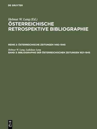 9783598233852: Bibliographie Der Osterreichischen Zeitungen 1621 1945: N Z