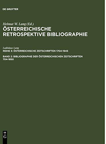 9783598233883: Bibliographie Der Osterreichischen Zeitschriften 1704-1850: M-Z