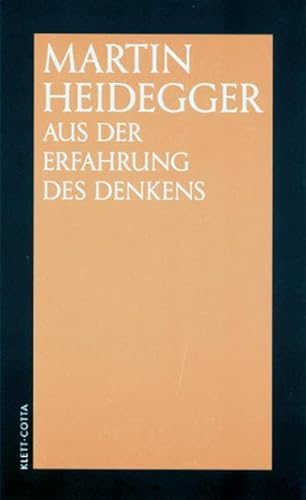 Beispielbild fr Heidegger, M: Aus der Erfahrung des Denkens zum Verkauf von Blackwell's