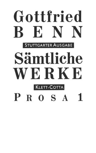 Stock image for Stuttgarter Ausgabe: Prosa 1 (Volume 3) for sale by Anybook.com