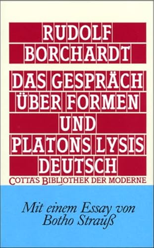 Stock image for Das GesprSch nber Formen und Platons Lysis deutsch for sale by Moe's Books