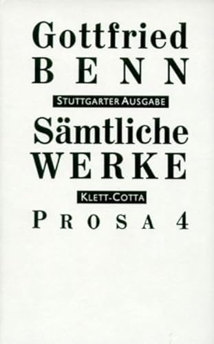 9783608955637: Smtliche Werke. Stuttgarter Ausgabe.: Prosa 4 (1951 - 1956): Bd. VI