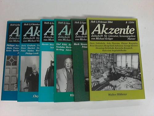 9783608970555: Akzente. Zeitschrift fr Literatur. 51. Jahrgang 2004. Heft 1 bis 6