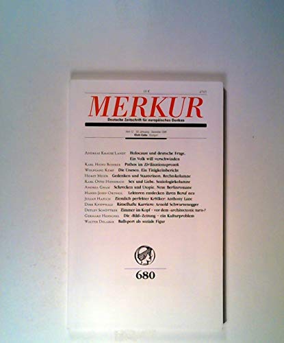 Beispielbild fr Merkur. Deutsche Zeitschrift fr europisches Denken, Nr. 680, Heft 12, 59. Jahrgang, Dezember 2005 zum Verkauf von medimops