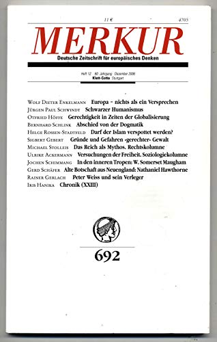 Beispielbild fr Merkur. Deutsche Zeitschrift fr europisches Denken, Nr. 692, Heft 12, 60. Jahrgang, Dezember 2006 zum Verkauf von Norbert Kretschmann