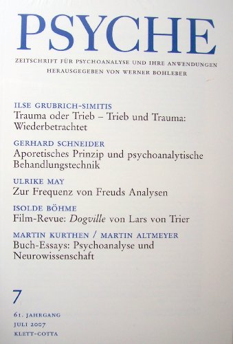 Beispielbild fr PSYCHE. Zeitschrift fr Psychoanalyse und ihre Anwendungen. 61. Jg., Heft 7, Juli 2007 zum Verkauf von Versandantiquariat Lenze,  Renate Lenze