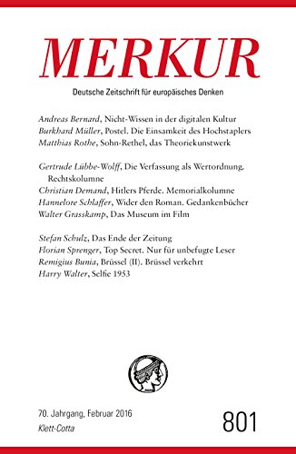 Stock image for MERKUR Deutsche Zeitschrift fr europisches Denken: Nr. 801, Heft / Februar 2016 for sale by medimops