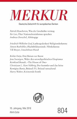 Beispielbild fr MERKUR Deutsche Zeitschrift fr europisches Denken - 2016-05: Nr. 804, Heft / Mai 2016 zum Verkauf von medimops