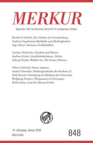 Beispielbild fr MERKUR Gegrndet 1947 als Deutsche Zeitschrift fr europisches Denken - 2020-01: Nr. 848, Heft 01 / Januar 2020 zum Verkauf von medimops