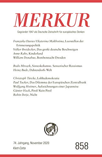 9783608974973: MERKUR Gegrndet 1947 als Deutsche Zeitschrift fr europisches Denken - 2020-11