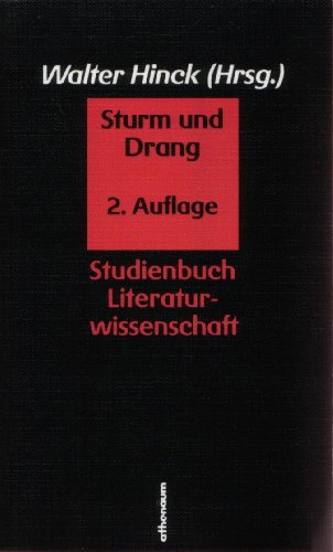 Beispielbild fr Sturm und Drang. Ein literaturwissenschaftliches Studienbuch zum Verkauf von medimops