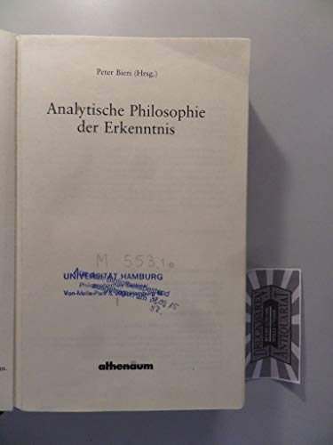 Analytische Philosophie der Erkenntnis. Philosophie - Band 13. - Bieri, Peter (Hrsg.)