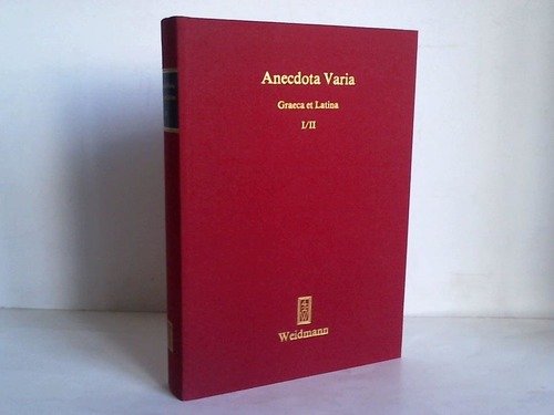 Beispielbild fr Anecdota Varia Graeca et Latina. zum Verkauf von SKULIMA Wiss. Versandbuchhandlung