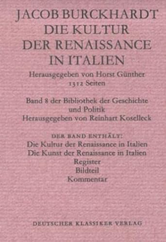 Beispielbild fr Die Kultur der Renaissance in Italien. zum Verkauf von Antiquariat Stefan Krger