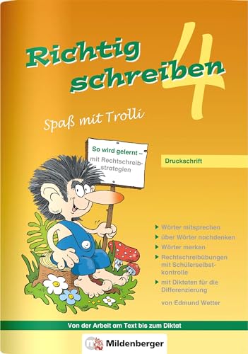 9783619445202: Richtig schreiben - Spa mit Trolli 4: Druckschrift (inhalt identisch mit 4400-51)