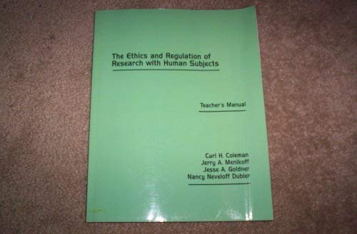 Imagen de archivo de TM for The Ethics and Regulation of Research with Human Subjects a la venta por HPB-Red