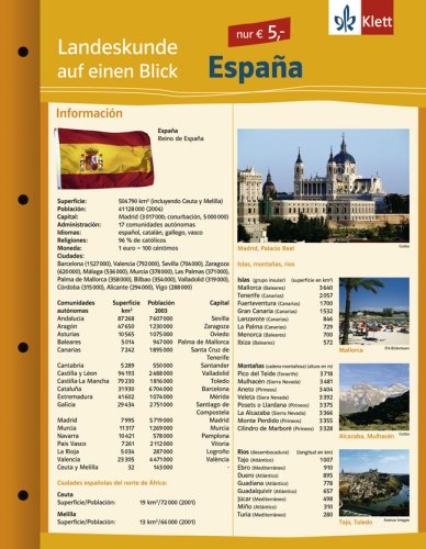 Landeskunde auf einen Blick. Espana (9783623000848) by Unknown Author