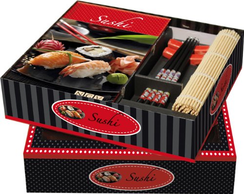 Beispielbild fr Buch-Box Sushi: Buch + Ess-Stbchen, Stbchen-Halter & Sushimatte zum Verkauf von medimops