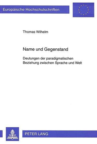 Stock image for Name und Gegenstand. for sale by SKULIMA Wiss. Versandbuchhandlung