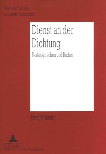 Stock image for Dienst an der Dichtung. Festansprachen und Reden. for sale by Antiquariaat Schot