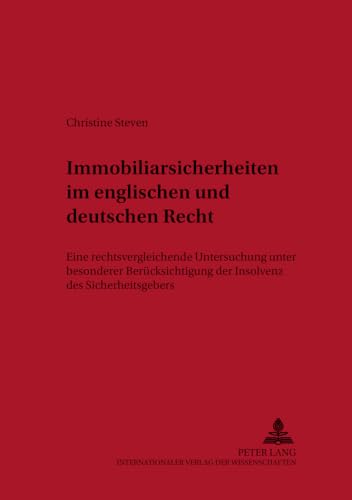 Beispielbild fr Immobiliarsicherheiten im englischen und deutschen Recht. zum Verkauf von Antiquariat  Werner Haschtmann