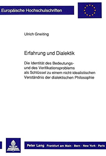 Imagen de archivo de Erfahrung und Dialektik. a la venta por SKULIMA Wiss. Versandbuchhandlung
