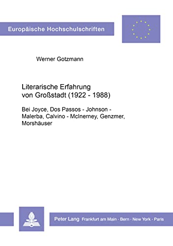 Stock image for Literarische Erfahrung von Grostadt (1922-1988). for sale by SKULIMA Wiss. Versandbuchhandlung