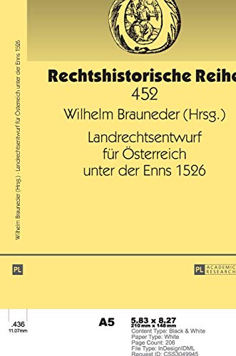Stock image for Landrechtsentwurf fr sterreich unter der Enns 1526. for sale by Antiquariat  Werner Haschtmann