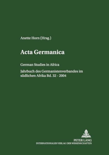 Beispielbild fr Acta Germanica German Studies in Africa zum Verkauf von Librairie La Canopee. Inc.