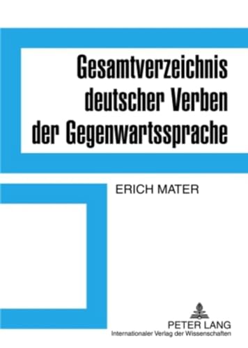 Imagen de archivo de GESAMTVERZEICHNIS DEUTSCHER VERBEN DER GEGENWARTSSPRACHE a la venta por Prtico [Portico]