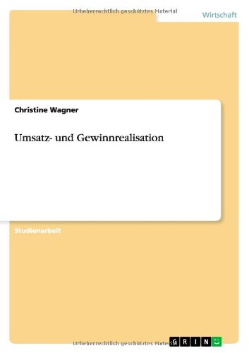 Beispielbild fr Umsatz- und Gewinnrealisation zum Verkauf von Leserstrahl  (Preise inkl. MwSt.)