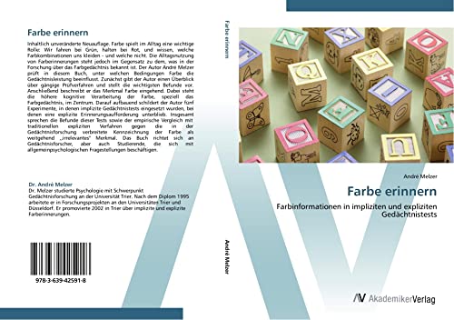 9783639425918 - André Melzer: Farbe erinnern - Liv