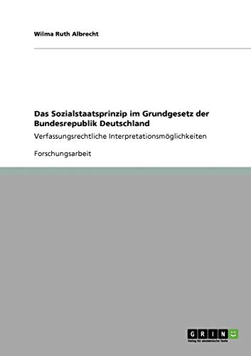 9783640130856: Das Sozialstaatsprinzip im Grundgesetz der Bundesrepublik Deutschland: Verfassungsrechtliche Interpretationsmglichkeiten