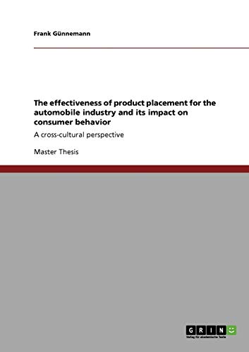 Master thesis product placement uk