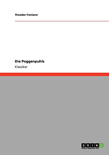 Die Poggenpuhls (German Edition) (9783640252824) by Fontane, Theodor