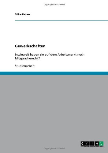 9783640338337: Gewerkschaften