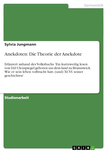 9783640369997: Anekdoten: Die Theorie der Anekdote (German Edition)