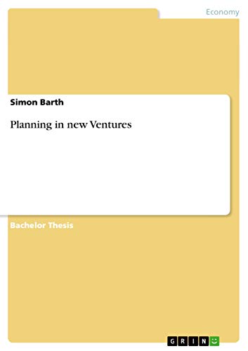 Planning in new Ventures - Simon Barth