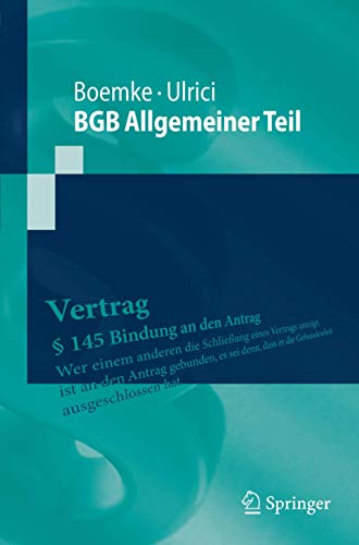 9783642016097: BGB Allgemeiner Teil (Springer-Lehrbuch) (German Edition)