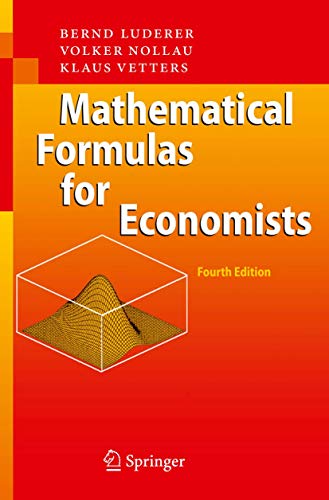 Stock image for Mathematical Formulas for Economists for sale by Books Puddle
