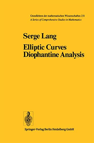 Imagen de archivo de Elliptic Curves: Diophantine Analysis (Grundlehren der mathematischen Wissenschaften) a la venta por GF Books, Inc.