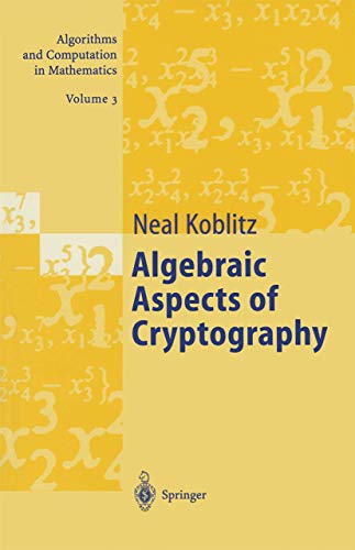 9783642083327: Algebraic Aspects of Cryptography: 3