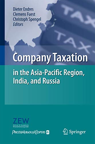 9783642122163: Company Taxation in the Asia-Pacific Region, India, and Russia
