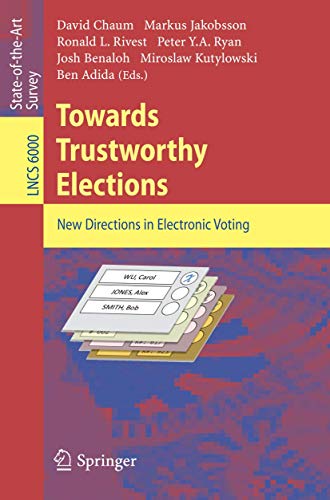 Stock image for Towards Trustworthy Elections: New Directions in Electronic Voting for sale by Revaluation Books