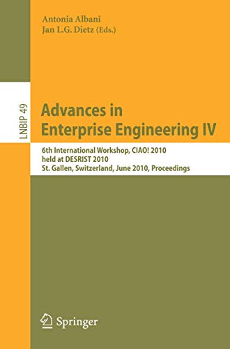 Stock image for Advances in Enterprise Engineering IV for sale by Blackwell's