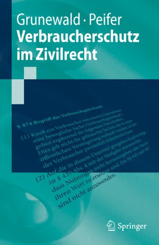 Stock image for Verbraucherschutz im Zivilrecht (Springer-Lehrbuch) (German Edition) for sale by Lucky's Textbooks