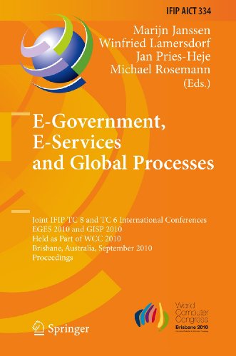 E-Government, E-Services and Global Processes : Joint IFIP TC 8 and TC 6 International Conferences, EGES 2010 and GISP 2010, Held as Part of WCC 2010, Brisbane, Australia, September 20-23, 2010, Proceedings - Marijn Janssen