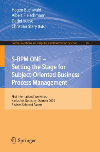 9783642159145: S-BPM ONE: Setting the Stage for Subject-Oriented Business Process Management: First International Workshop, Karlsruhe, Germany, October 22, 2009, ... in Computer and Information Science)