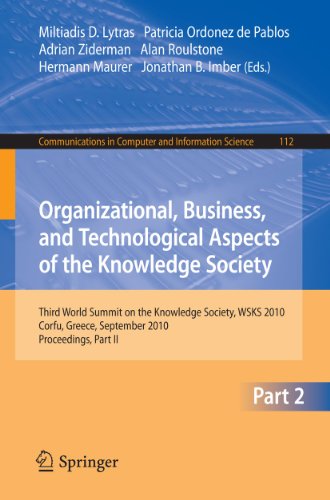 9783642163234: Organizational, Business, and Technological Aspects of the Knowledge Society: Third World Summit on the Knowledge Society, WSKS 2010, Corfu, Greece, ... in Computer and Information Science, 112)